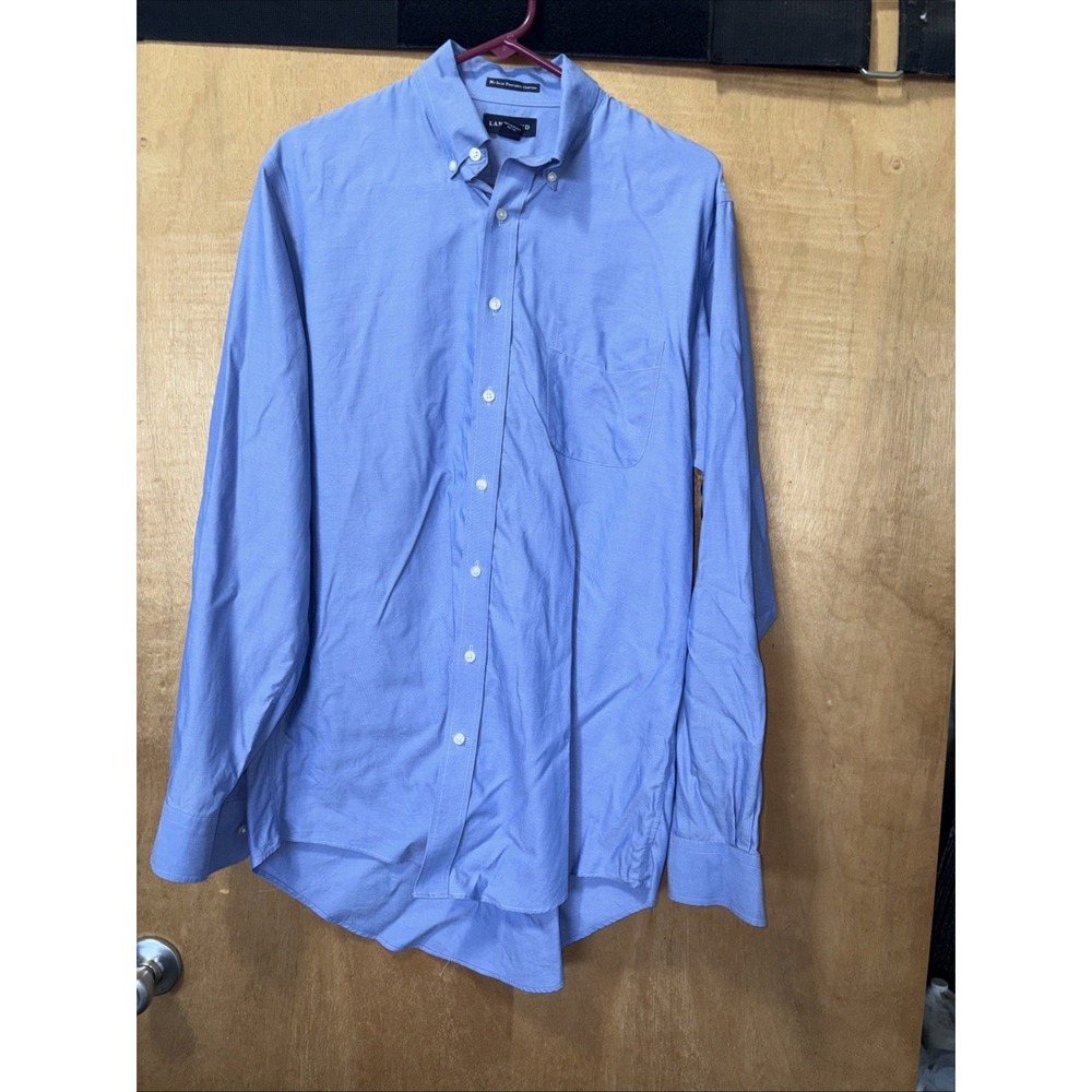 Lands' End Mens No Iron Supima Pinpoint Dress Shirt 15.5-36 Tall